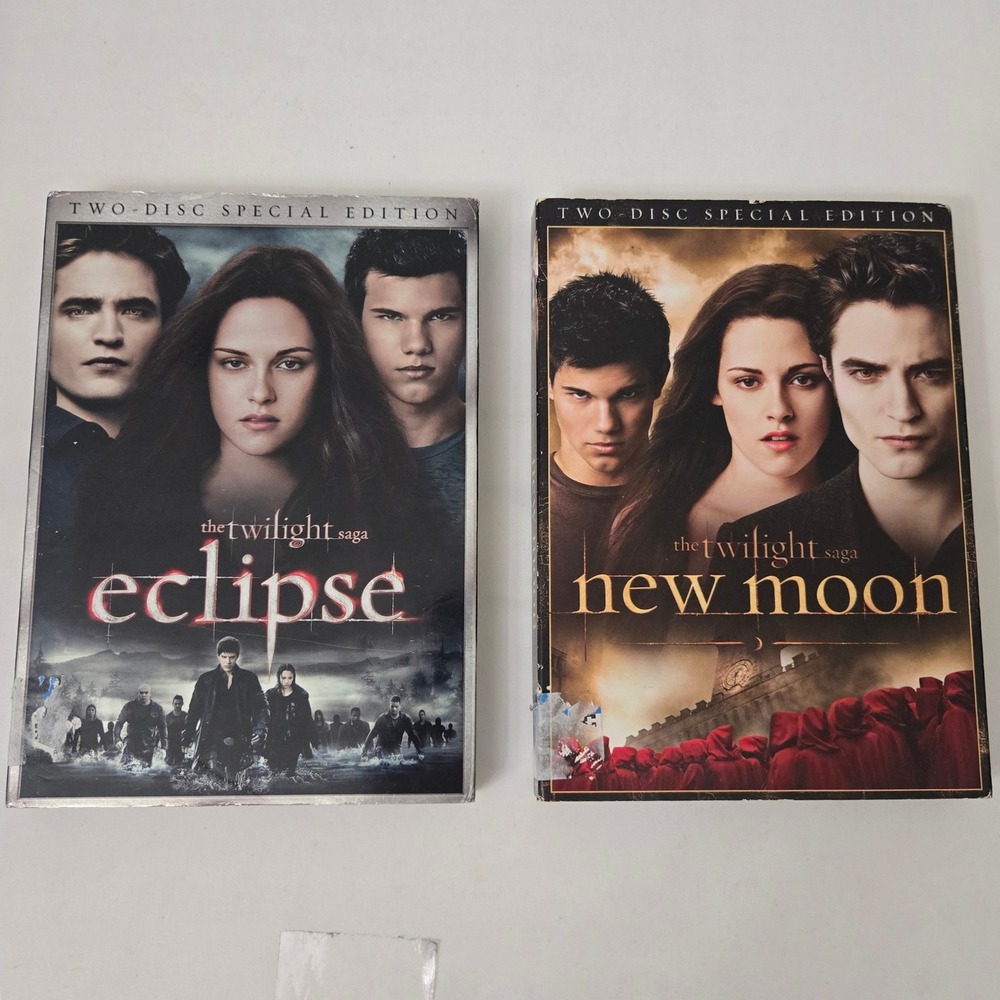 Twilight Saga Eclipse and New Moon DVD Lot 2 Disc Special Edition Slipcovers